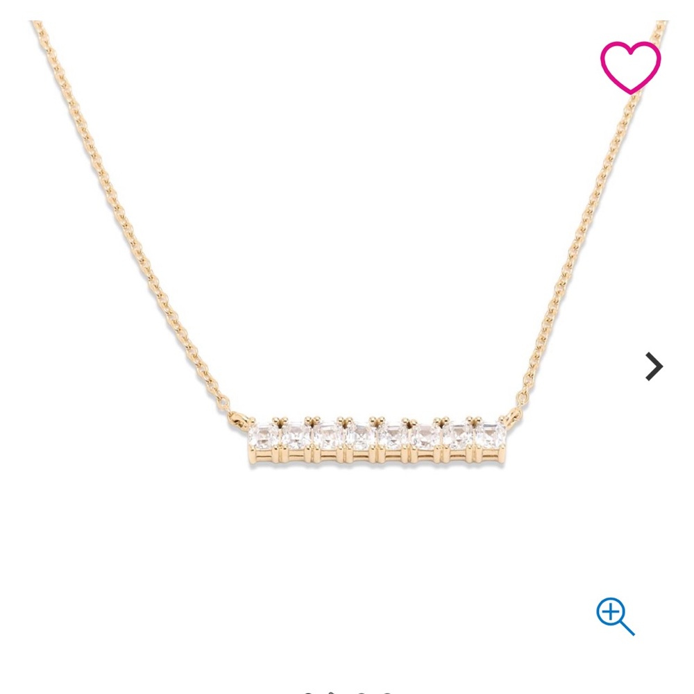 NIB Radiance 925 sterling Gold plated diamond bar necklace 18 FEB $29 Sale! 🔥